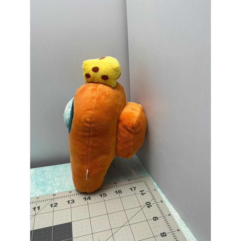 Among Us Orange Crewmate Plush with Cheese Hat 8 Inch Stuffed Toy InnerSloth - Picture 2 of 5